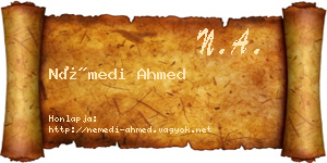 Némedi Ahmed névjegykártya